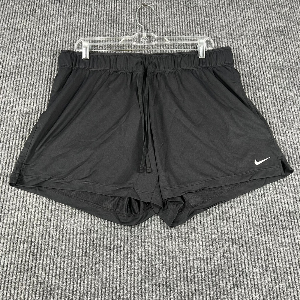 Nike Shorts Womens Dri Fit Large Black Activewear Workout Casual Gym New
